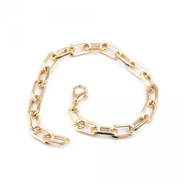 Bracelet maille ovale plaqu&eacute; or 16K 22.5 cm N&deg;01
