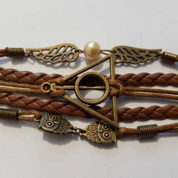 Bracelets Cordon Cir&eacute; et Tress&eacute; N&deg;09 Chouette