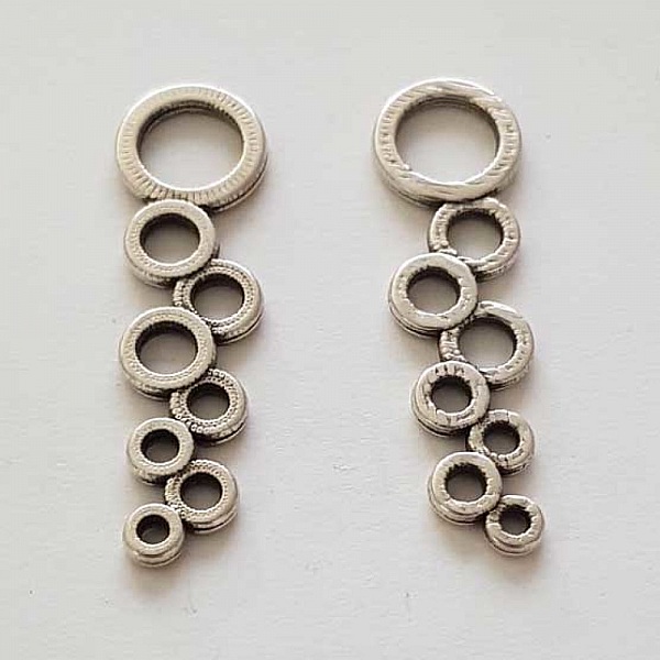 Breloque Barre 2 anneaux N&deg;07 Argent