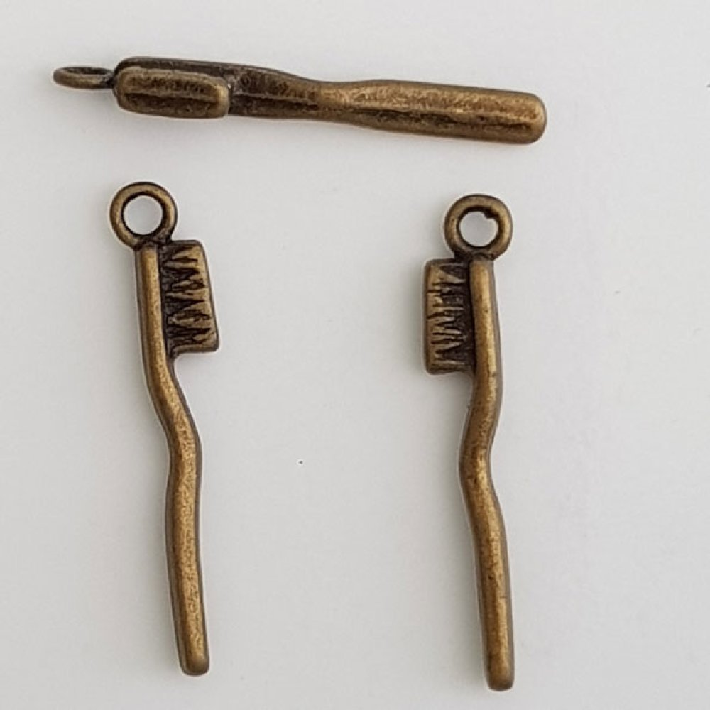 Zahnbürsten-Charm Nr. 01 Bronze