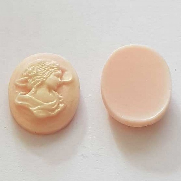 Breloque Cam&eacute;e femme N&deg;04 Rose 01 ovale en r&eacute;sine