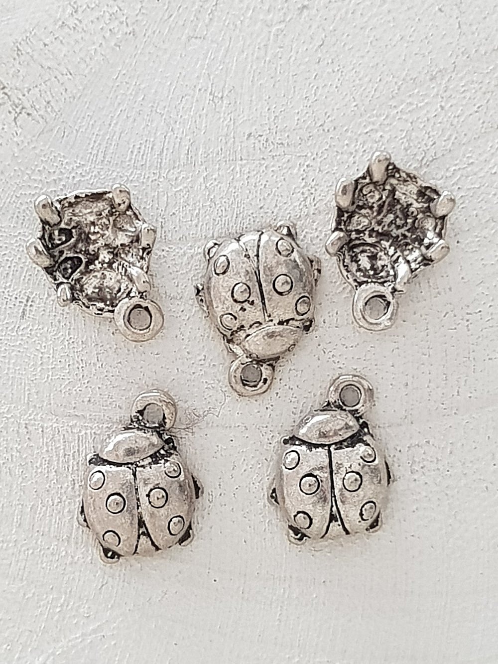 Marienk&auml;fer Charm Nr. 02 Silber