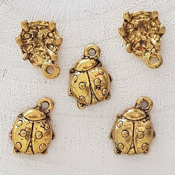 Marienk&auml;fer Charm Nr. 02 Vergoldet