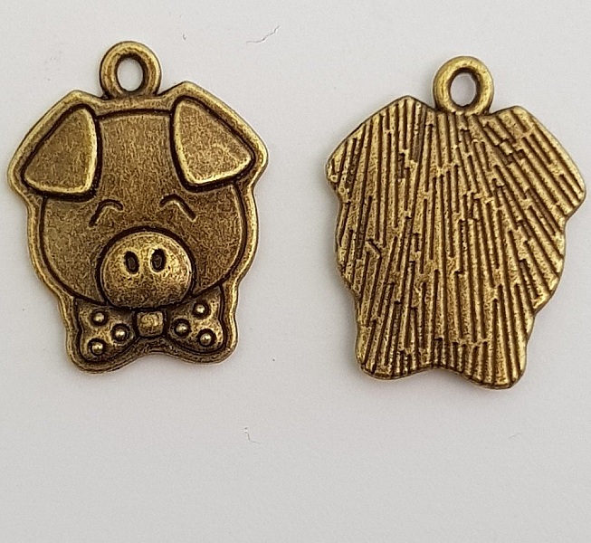 Schweinchen Charm Nr. 02 X 10 St&uuml;ck