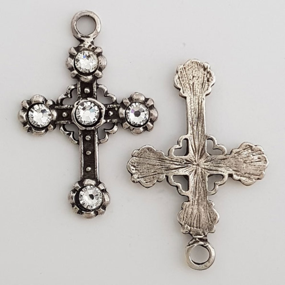 Kreuz Charm N°04 Silber