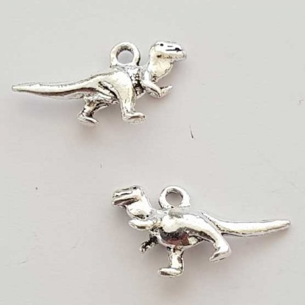 Breloque Dinosaure N&deg;02 Argent Clair