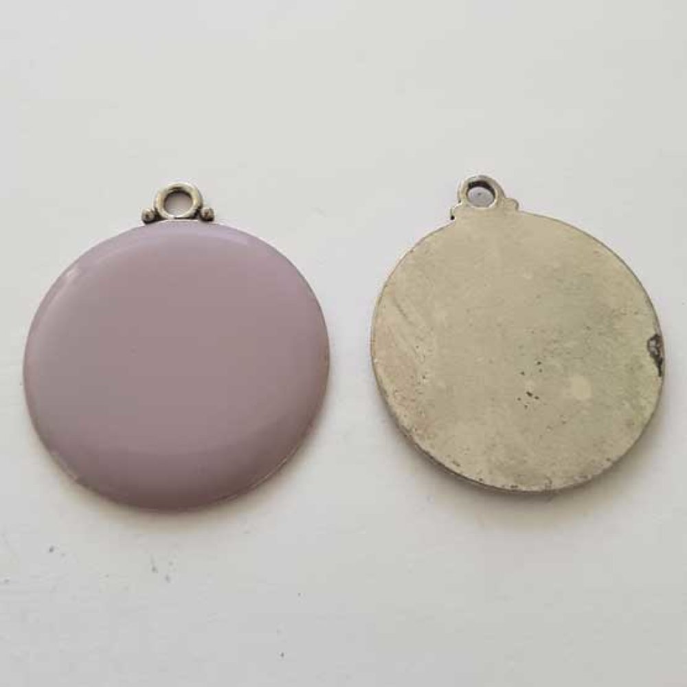 Breloque Divers N°070-02 Pendentif Emaillé Mauve