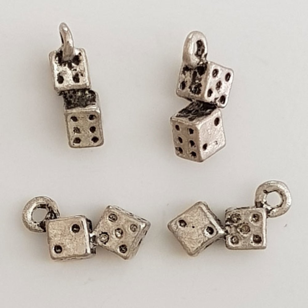 Charm Spielwürfel Silber