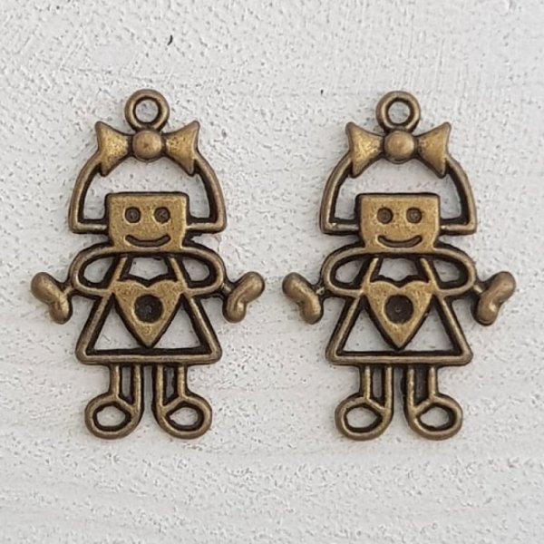 Kinder Charm Nr. 53 M&auml;dchen Bronze