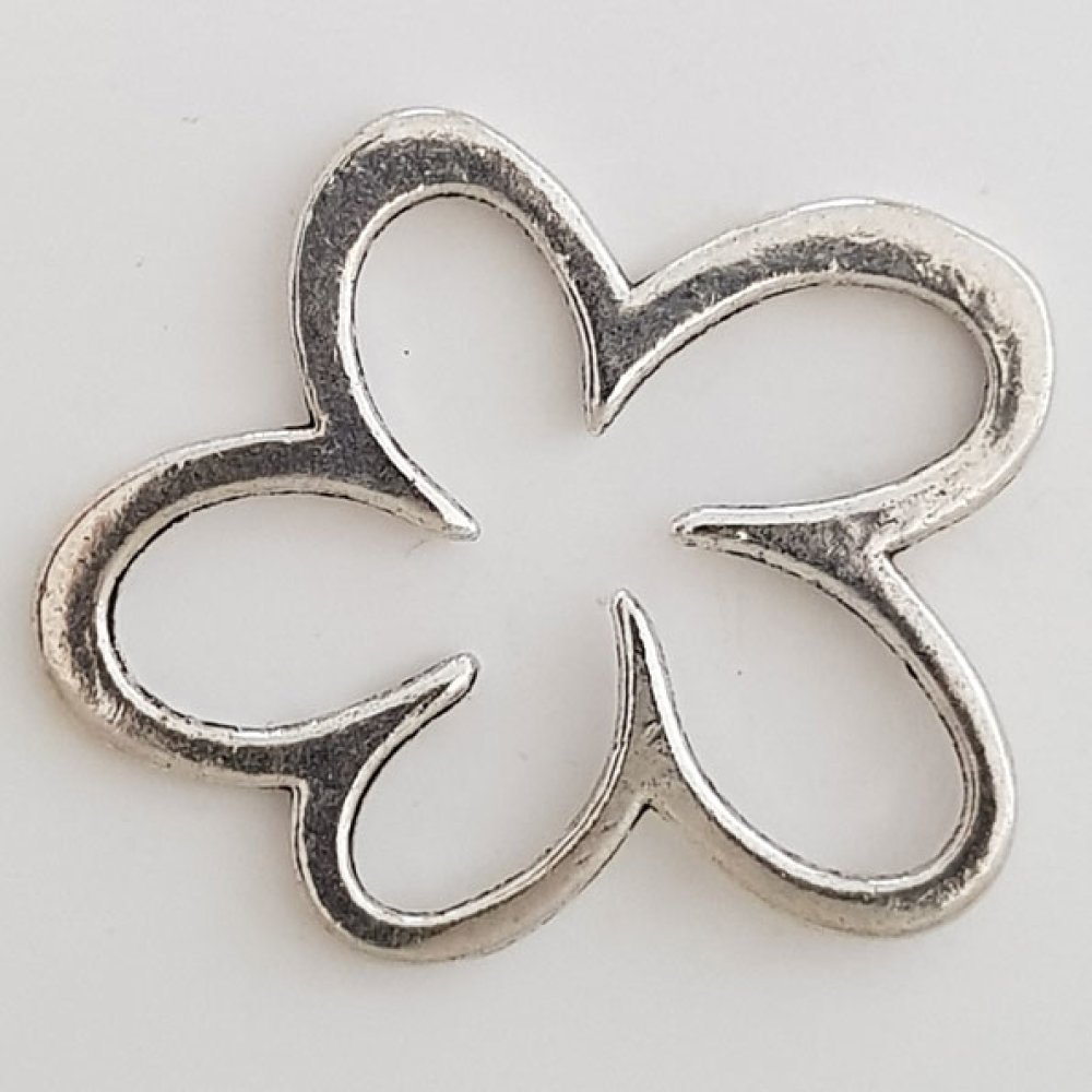 Blume Metall Charm Nr. 004 Silber