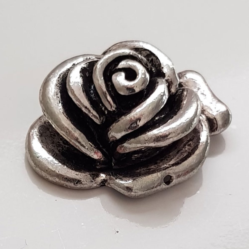 Blume Metall Charm Nr. 018 Silber
