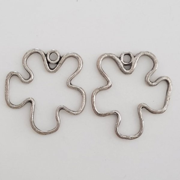 Blume Metall Charm Nr. 023 Silber