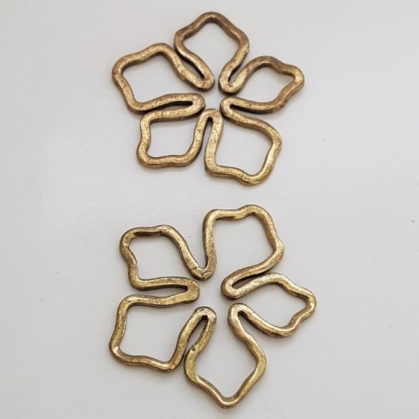 Blumen-Brosche Metall Nr. 024 Altgold