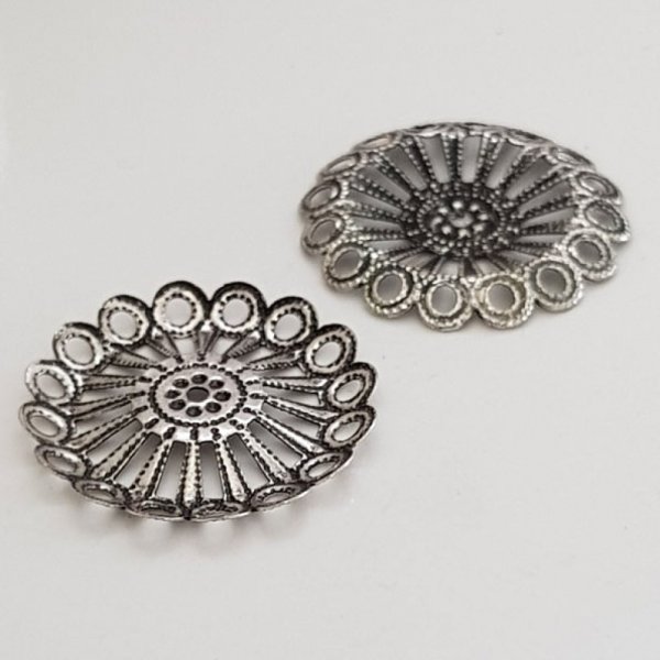 Blume Metall Charm Nr. 026 Silber
