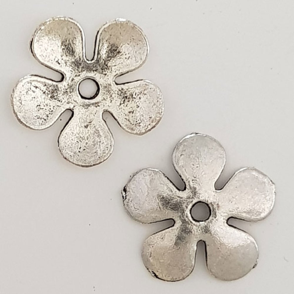 Blume Metall Charm Nr. 027 Silber