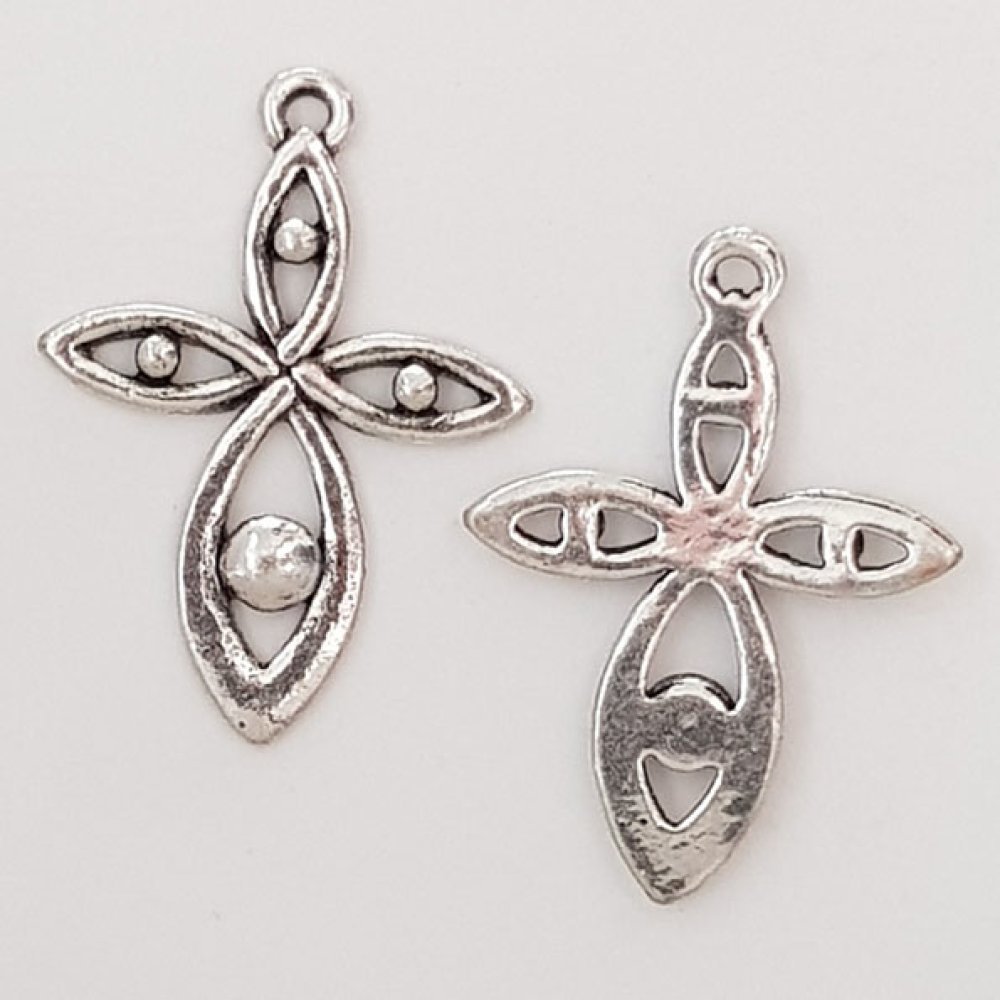 Blume Metall Charm Nr. 028 Silber