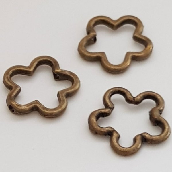 Blume Metall Charm Nr. 031 Bronze