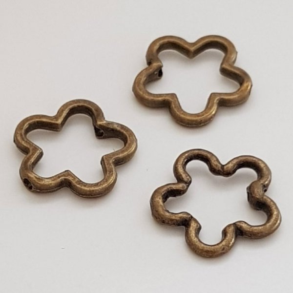 Blume Metall Charm Nr. 031 Bronze