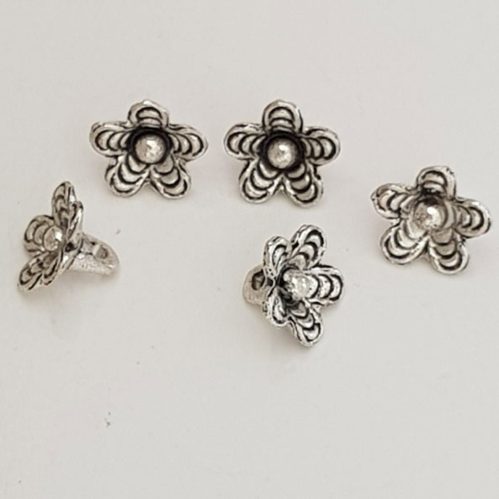 Blume Metall Charm Nr. 039 Silber