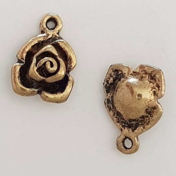 Breloque Fleur M&eacute;tal N&deg;045 Vieil Or