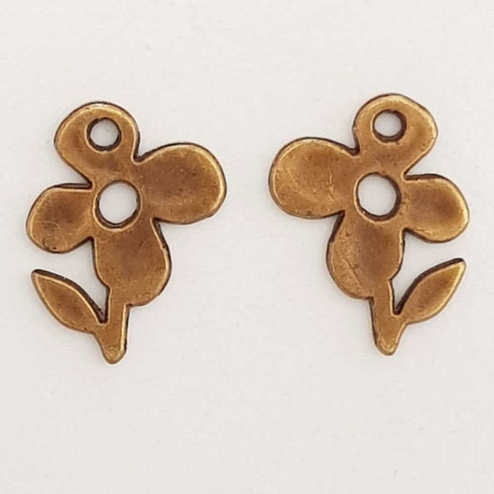 Blumen-Brosche Metall Nr. 051 Bronze