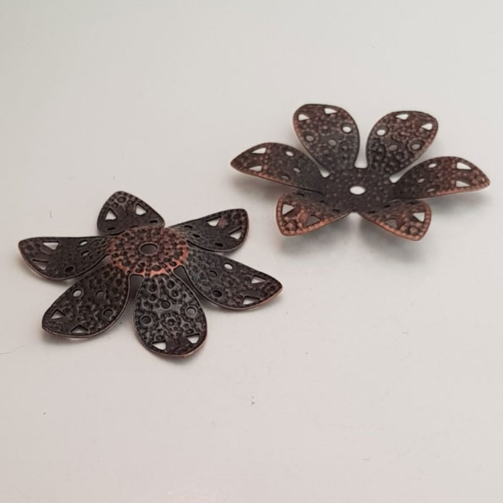 Blumen-Brosche Metall Nr. 058 Kupfer