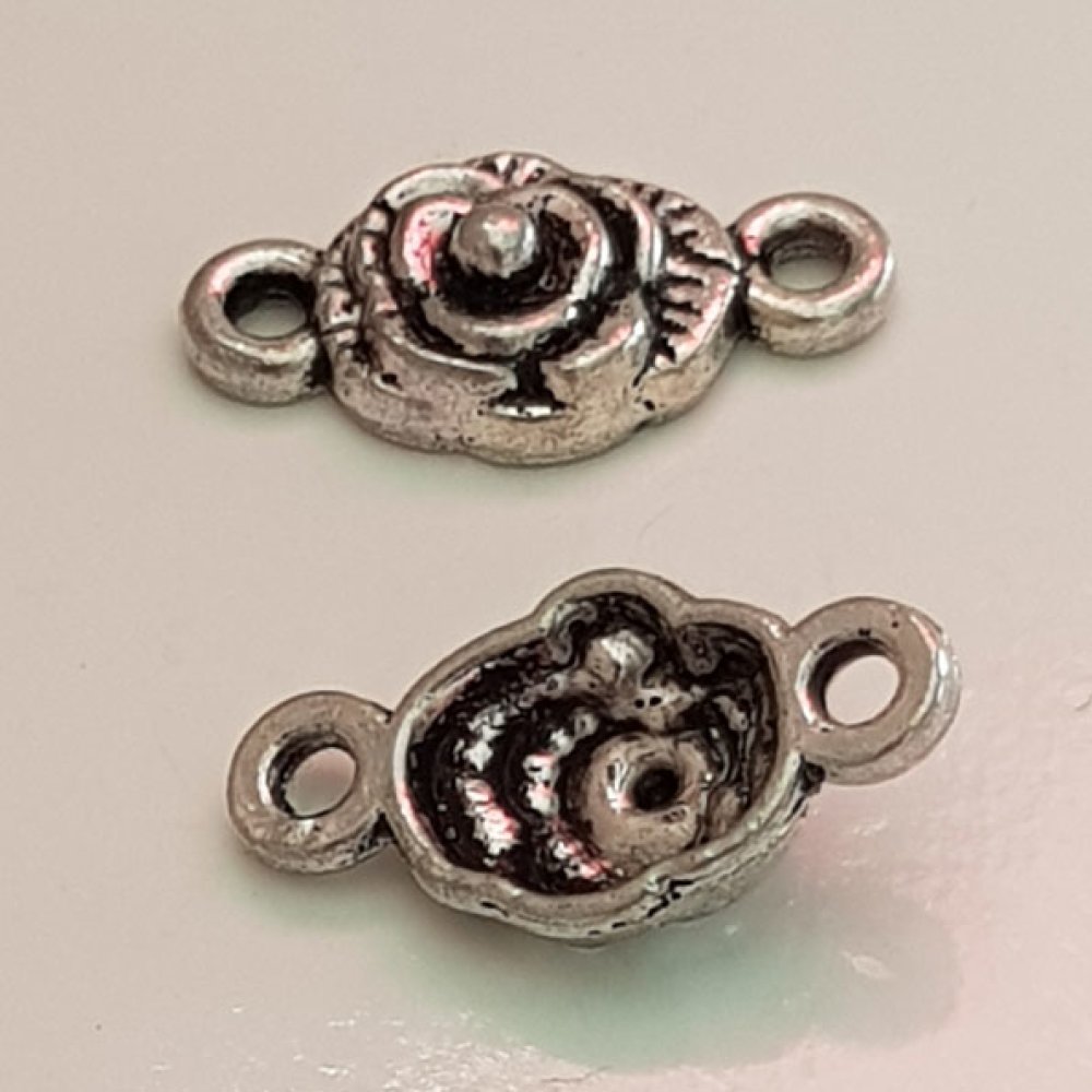 Blume Metall Charm Nr. 069 Silber