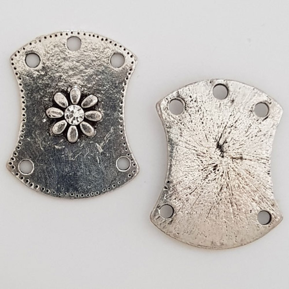 Blume Metall Charm Nr. 082 Silber
