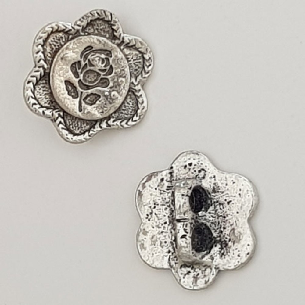 Blume Metall Charm Nr. 084 Silber