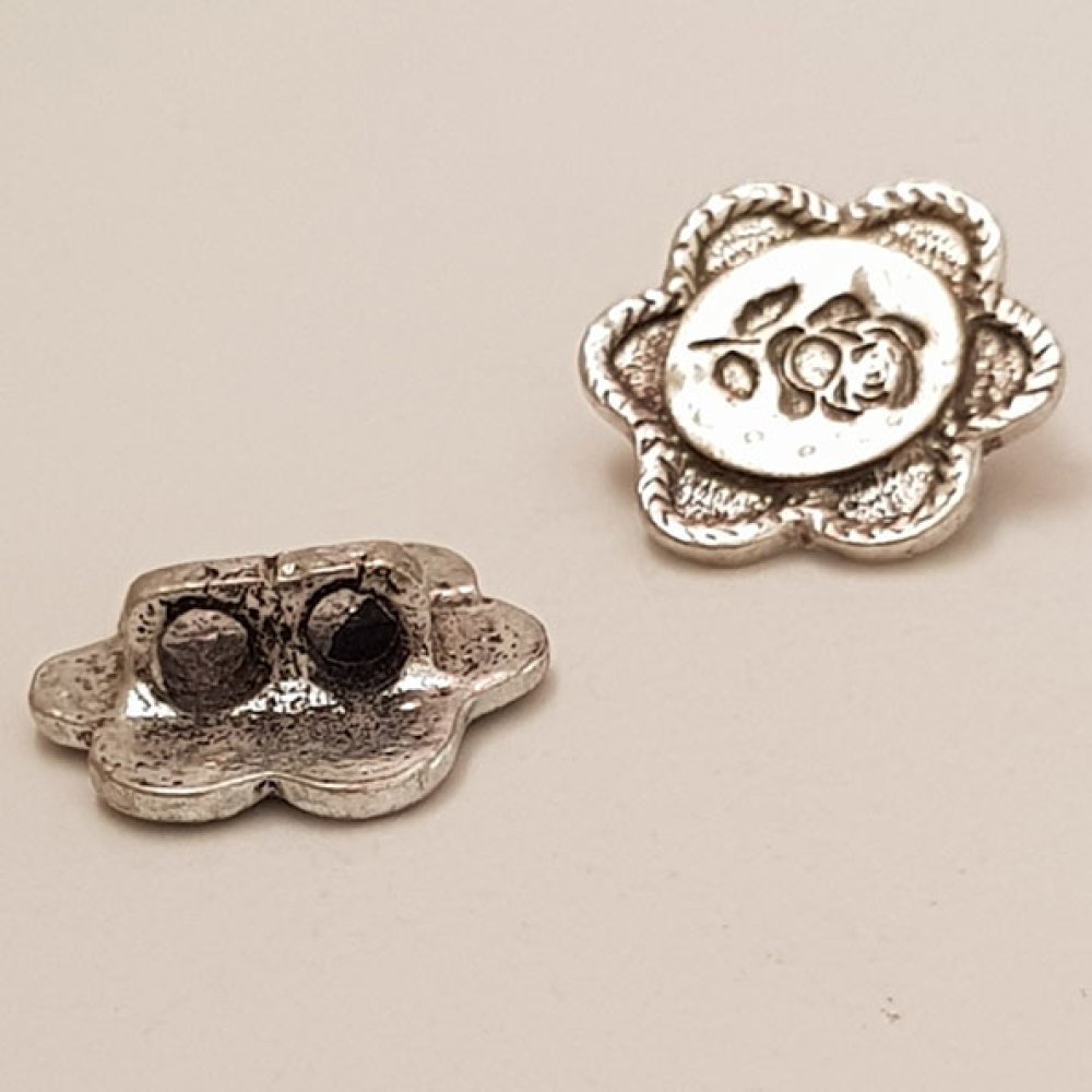 Blume Metall Charm Nr. 084 Silber