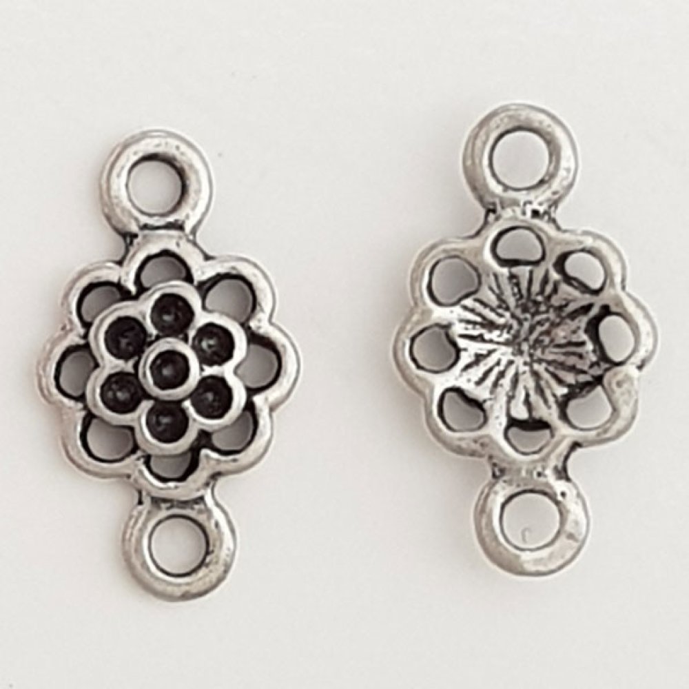 Blume Metall Charm Nr. 086 Silber