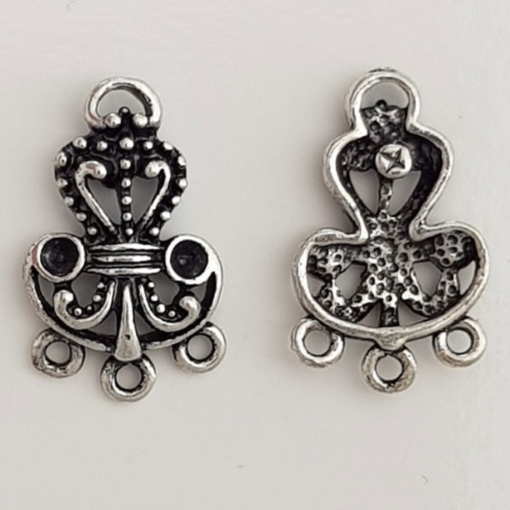 Blume Metall Charm Nr. 089 Silber