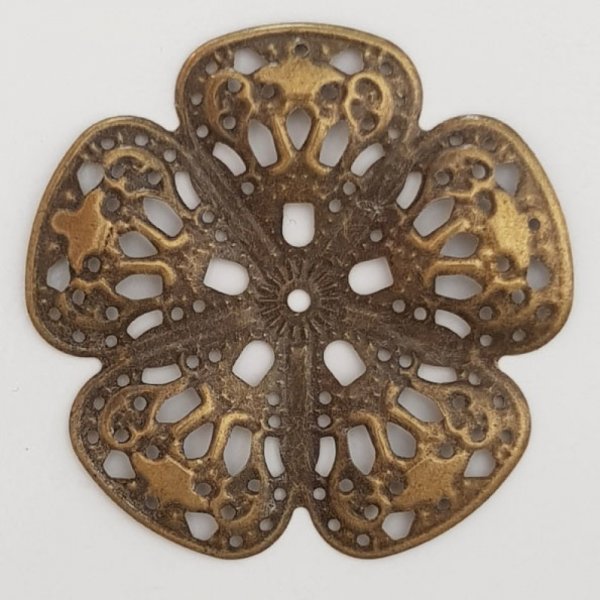 Fleur M&eacute;tal Charm N&deg;099 Estampe Bronze