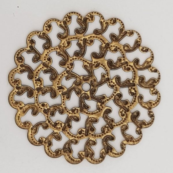 Breloque Fleur M&eacute;tal N&deg;102 Estampe Bronze