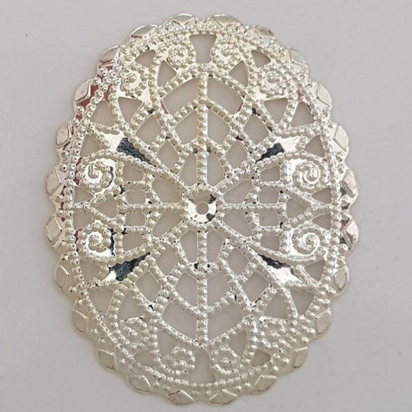 Metall Blumen Charm Nr. 103 Silber Pr&auml;gung