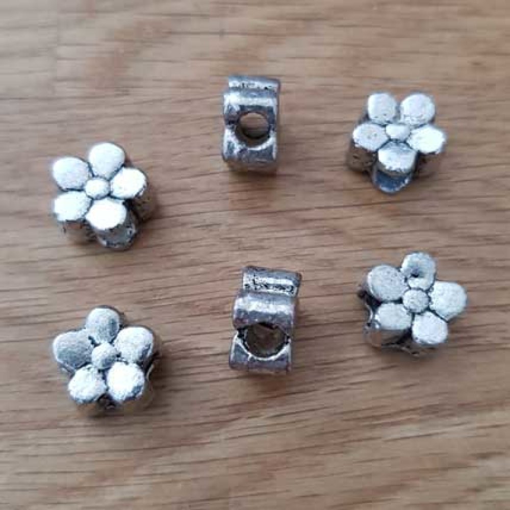 Blume Metall Charm Nr. 034 Silber