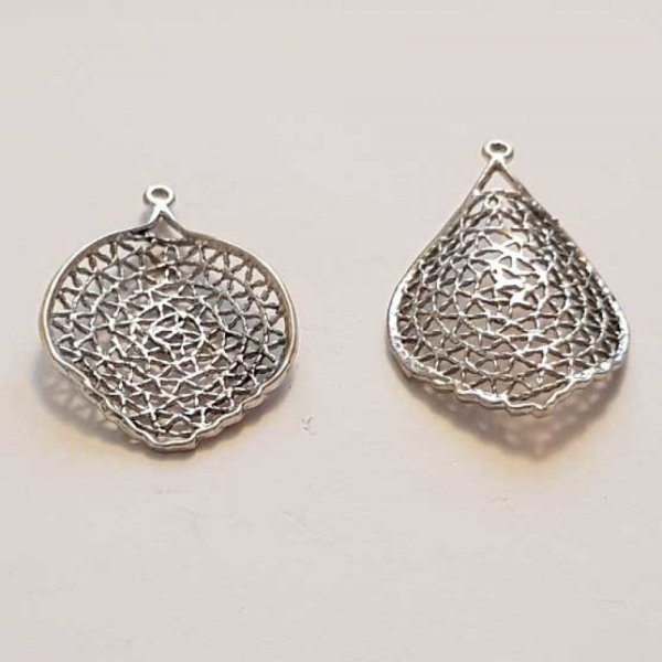 Breloque Fleur M&eacute;tal N&deg;142 Argent