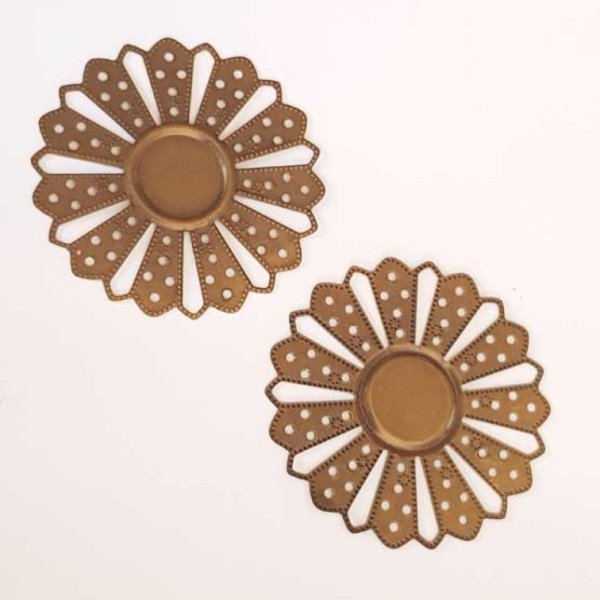 Breloque Fleur M&eacute;tal N&deg;170 Bronze