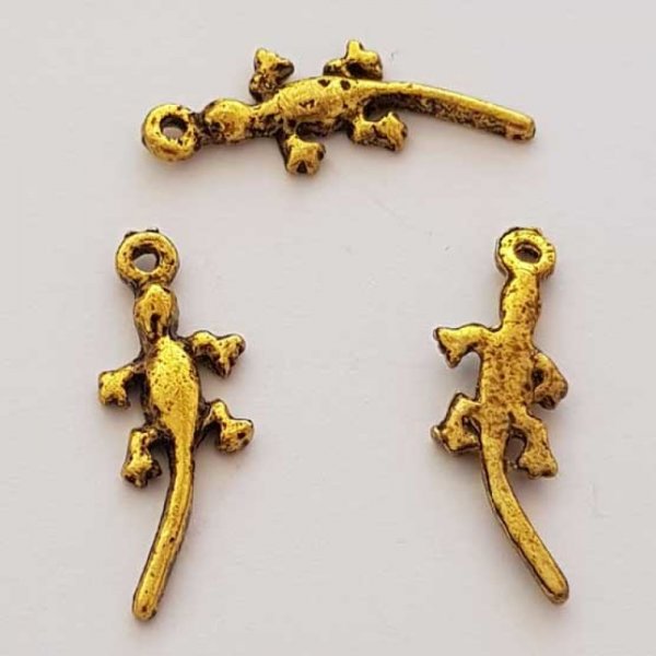 Breloque L&eacute;zard N&deg;04 Dor&eacute;