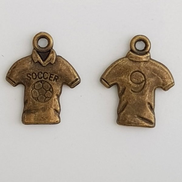 Charm Fu&szlig;balltrikot Fu&szlig;ball Sport Ballon Bronze