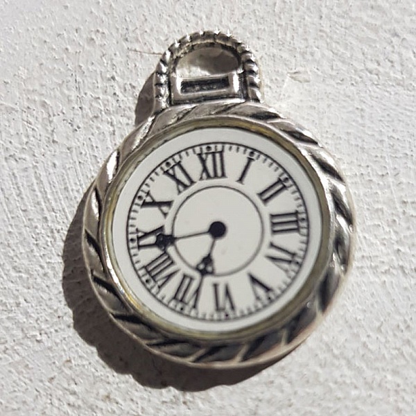 Breloque M&eacute;canisme Horloge N&deg;12 Argent