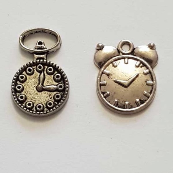 Breloque M&eacute;canisme Horloge N&deg;21 Lot 2 pi&egrave;ces