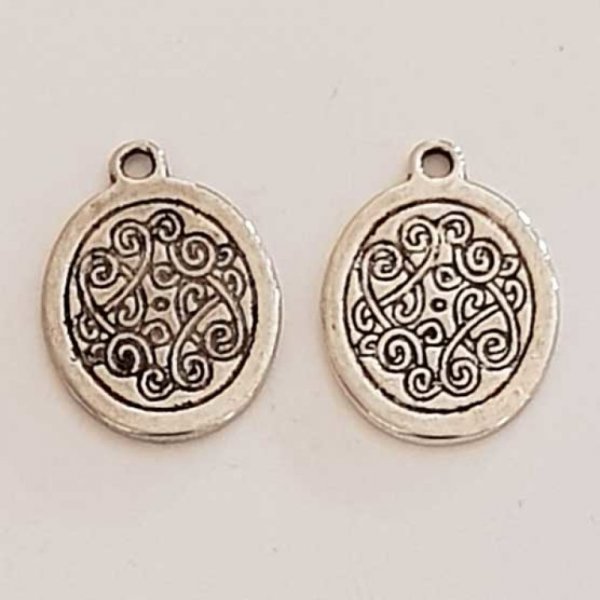 Breloque M&eacute;daille pi&egrave;ce 17 mm Argent-09
