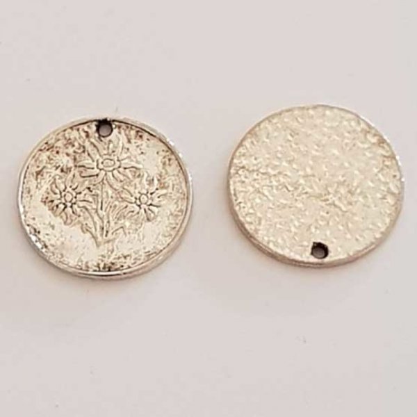 Breloque M&eacute;daille pi&egrave;ce 22 mm Argent-06