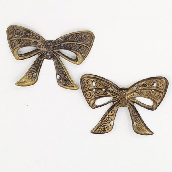 Knoten Nr. 06 Anh&auml;nger, filigraner Knotenverbinder aus feinem bronzefarbenem Metall 39 x 26 mm