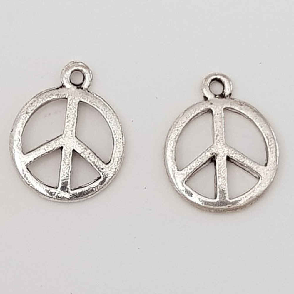 Peace &amp; Love Charm N°03 Silber 