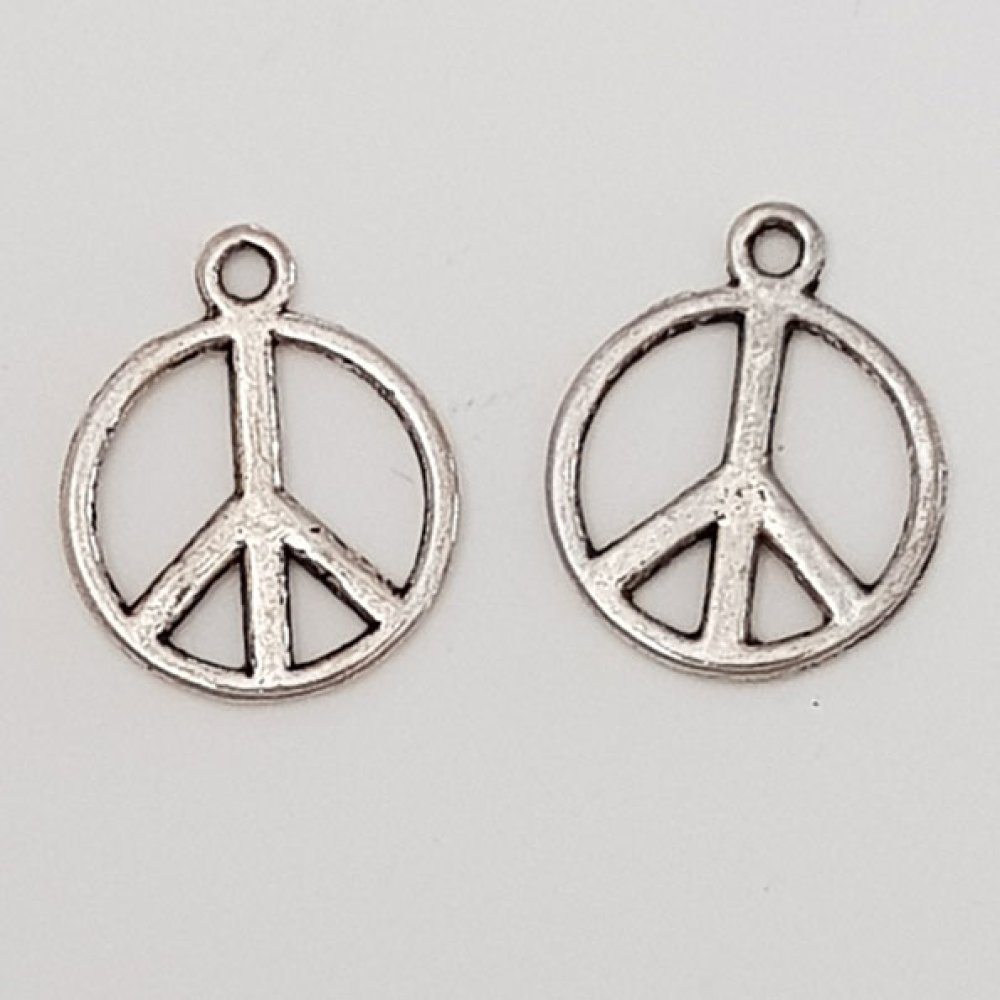 Peace &amp; Love Charm N°04 Silber 