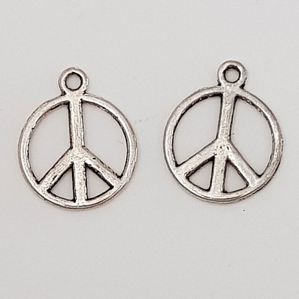 Peace &amp; Love Charm N&deg;04 Silber x 10 St&uuml;ck