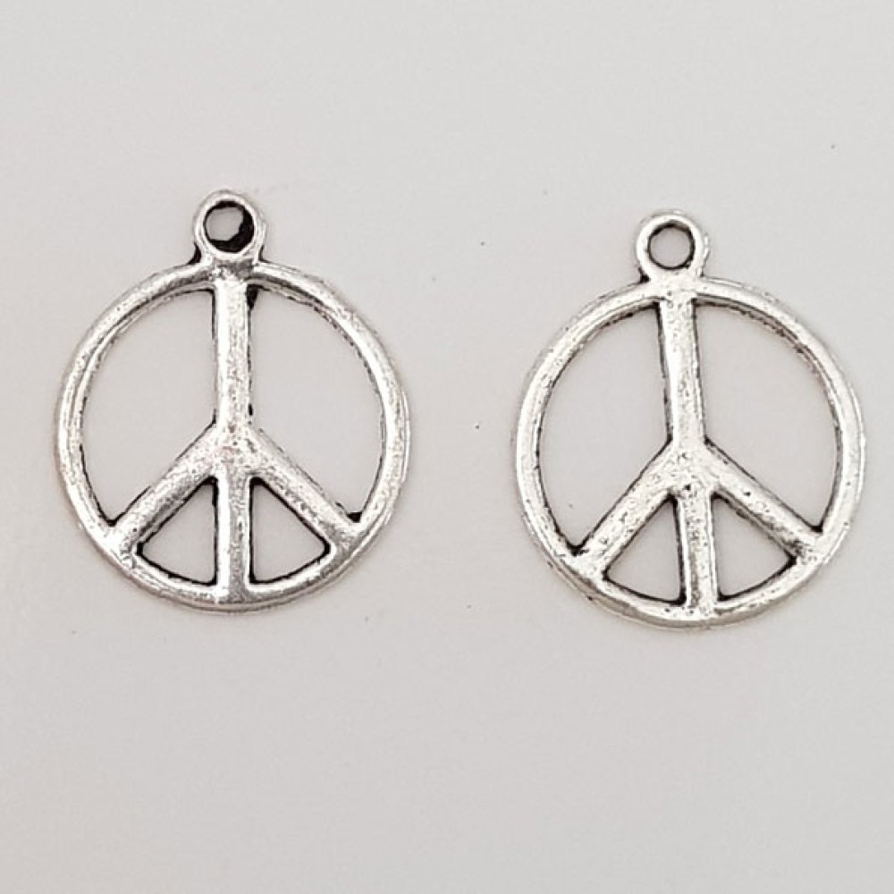 Peace &amp; Love Charm N°05 Silber 