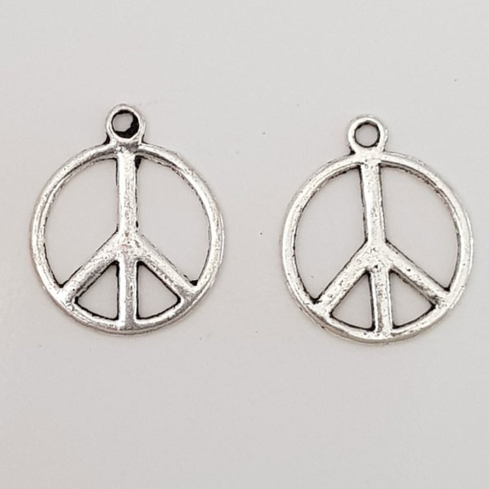 Peace &amp; Love Charm N°05 Silber 